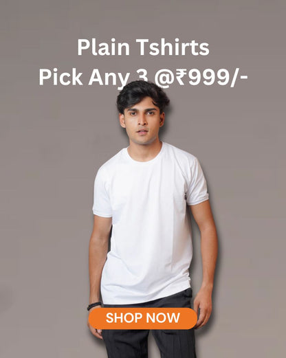 Any 3 plain Tshirt @999