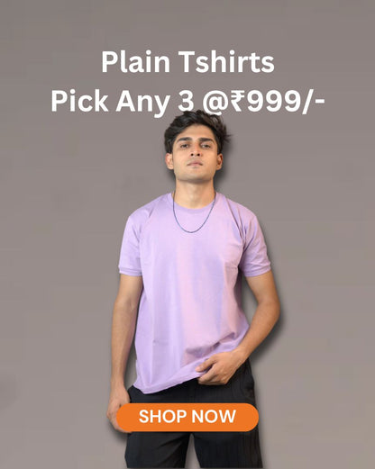 Any 3 plain Tshirt @999