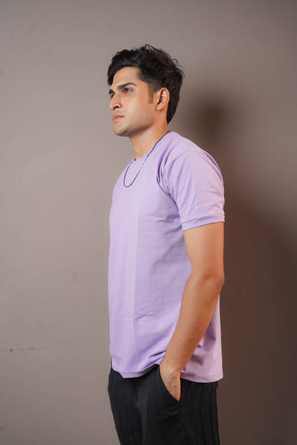 Lavender Pure Cotton Plain Tshirt