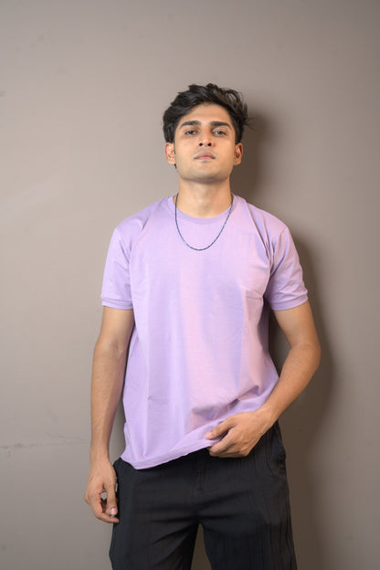 Lavender Pure Cotton Plain Tshirt