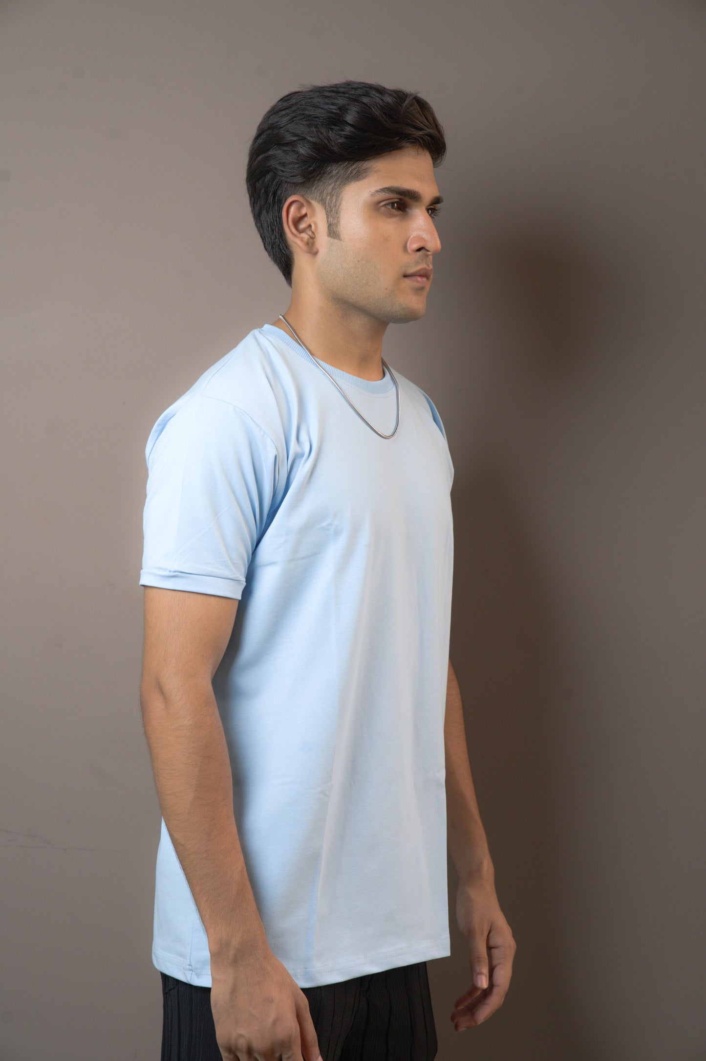 Sky Blue Pure Cotton Plain Tshirt