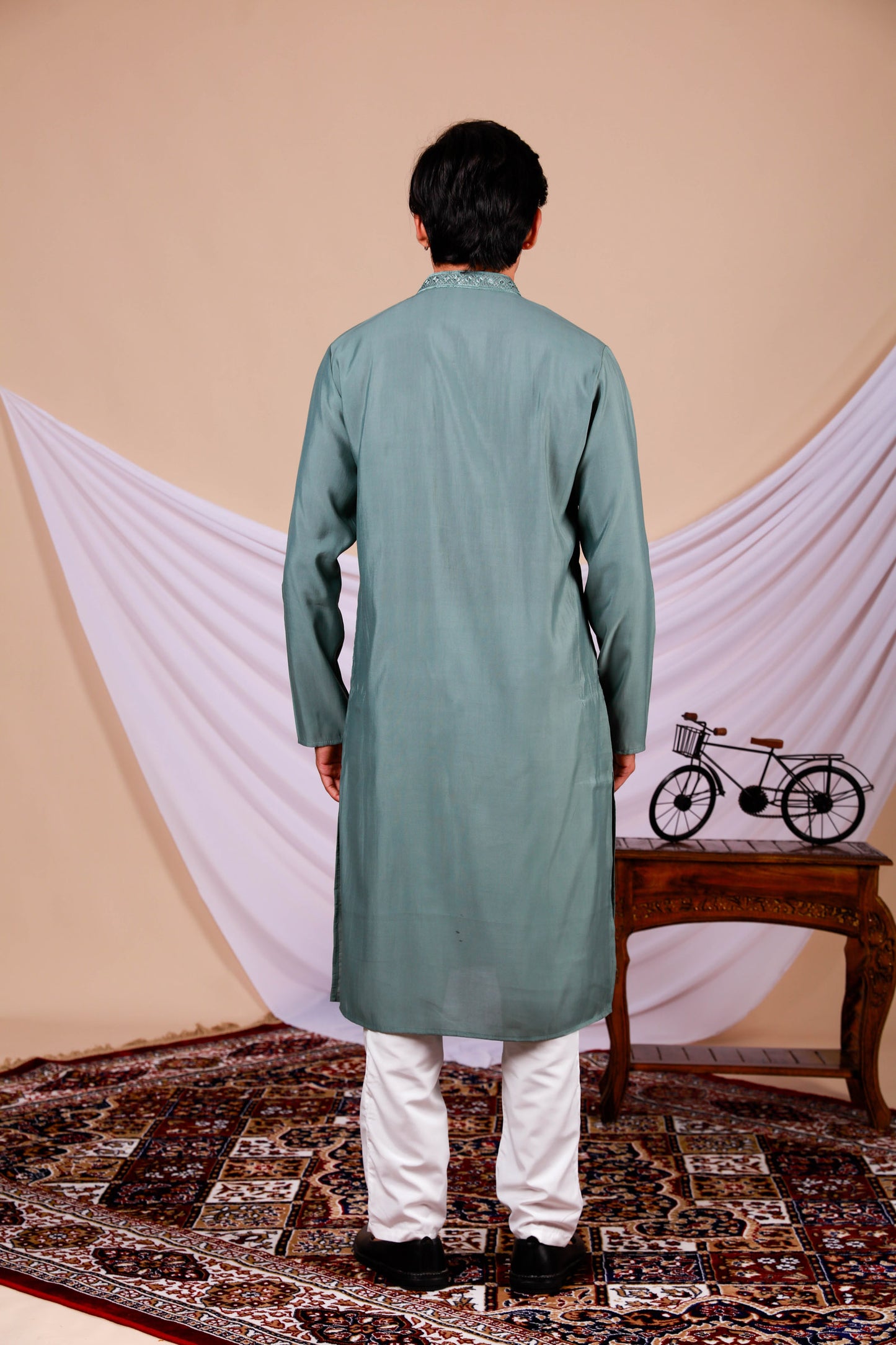 Sage Embroidered Kurta with Jari work (Only Kurta)