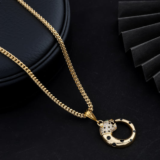 Golden Panther Pendant Necklace