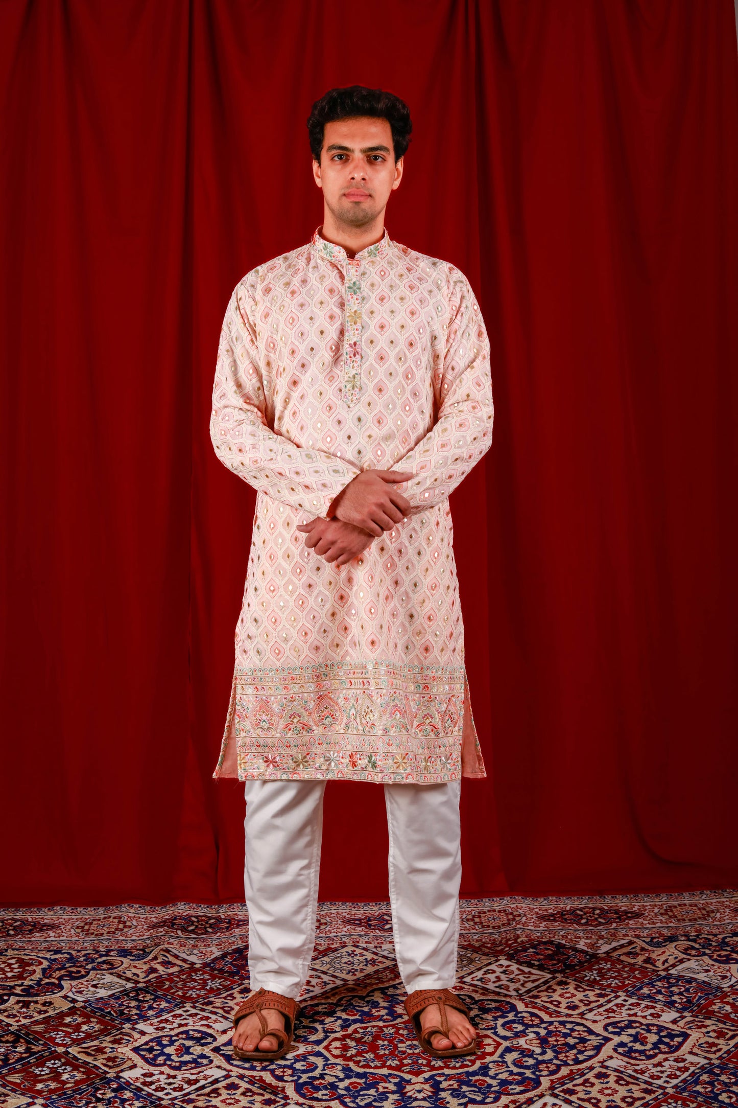 Heavy Embroidered Sequance Mirror Kurta