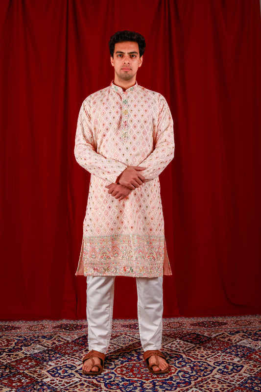 Heavy Embroidered Sequance Mirror Kurta